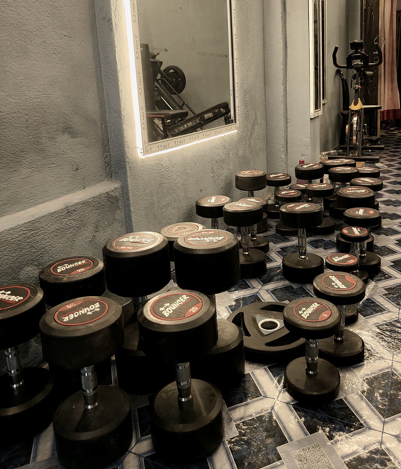 Rubber-coated dumbbells from 2.5 kg to 25 kg
